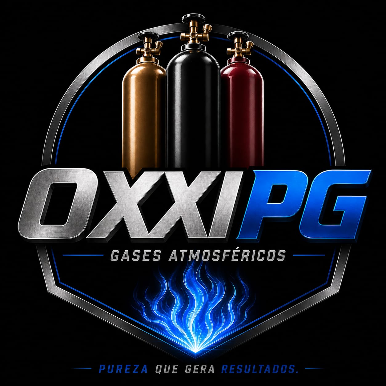 Cilindros de gases industriais fornecidos pela OxxiPG em Ponta Grossa